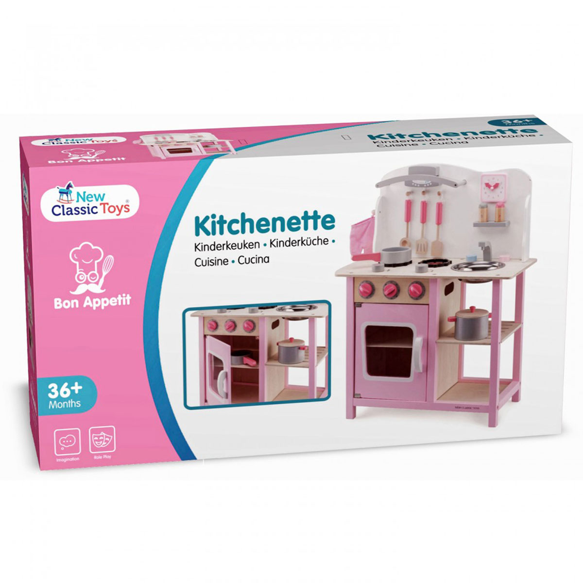 Ξύλινο Παιχνίδι Ρόλων (55X30X89) New Classic Toys Bon Appetit Pink Home Παιχνίδια Ξύλινα Spitishop