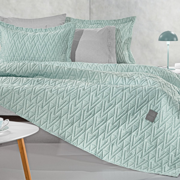 Κουβερλί King Size (250x240) + Διακοσμητική Μαξιλαροθήκη Guy Laroche Kylian Mint