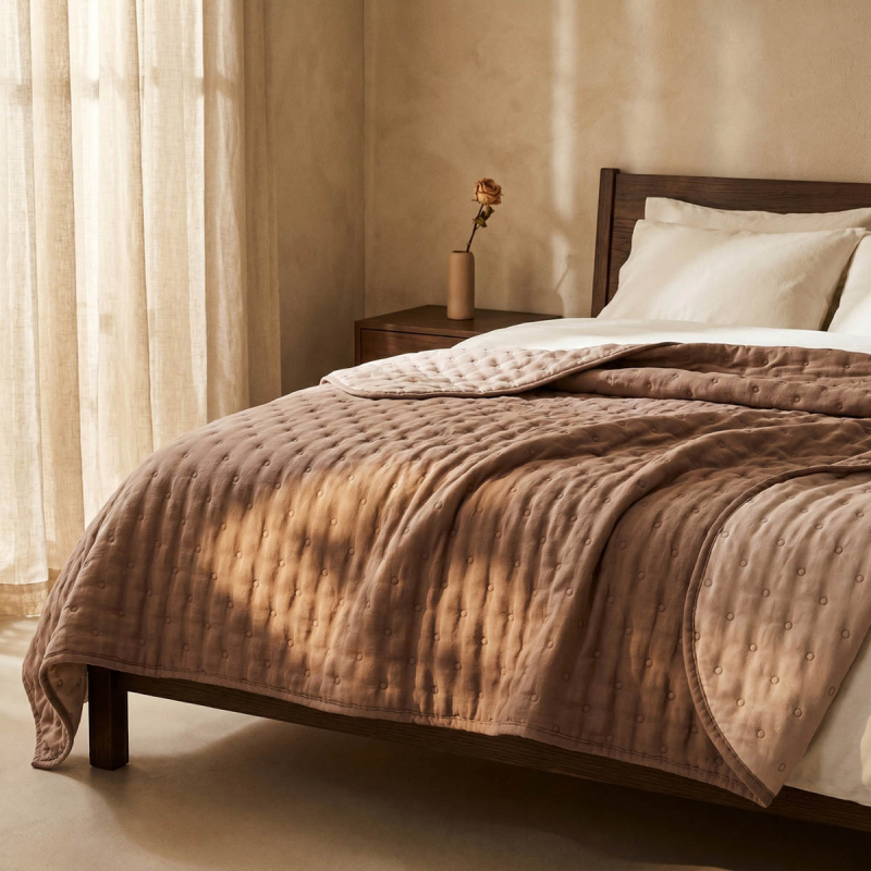 Κουβερλί Υπέρδιπλο (220x230) 2 Όψεων Easy Home Μπεζ