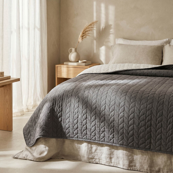 Κουβερλί Μονό (160x220) 2 Όψεων Easy Home SP26 Γκρι