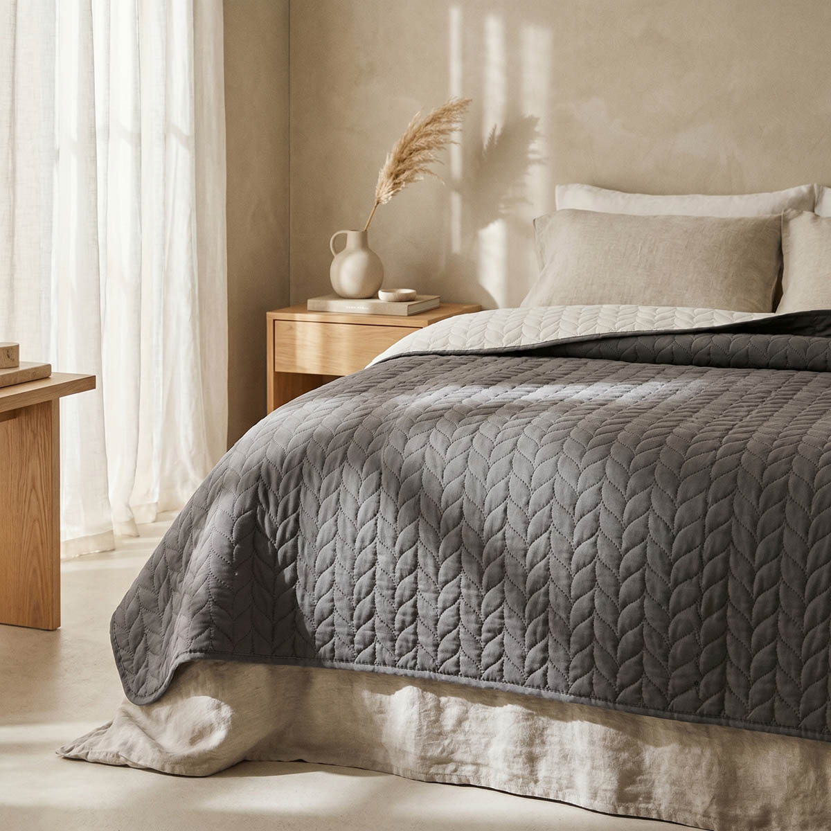 Κουβερλί Υπέρδιπλο (230x220) 2 Όψεων Easy Home SP26 Γκρι