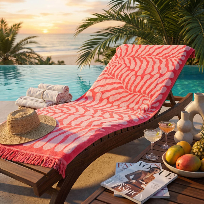 Πετσέτα Θαλάσσης (80x160) Easy Home Velour Pink