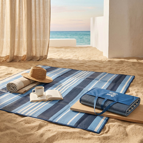 Ψάθα Παραλίας Πλαστική (150x180) Sand & Stone Blue
