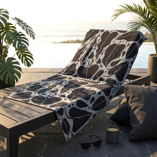Πετσέτα Θαλάσσης (80x160) Easy Home Velour Jungle Grey