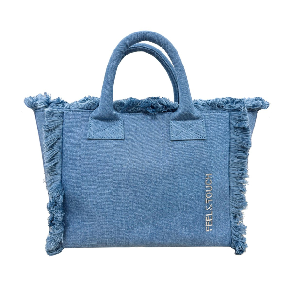 Τσάντα Θαλάσσης (26x16x24) Feel & Touch Caribbean Denim