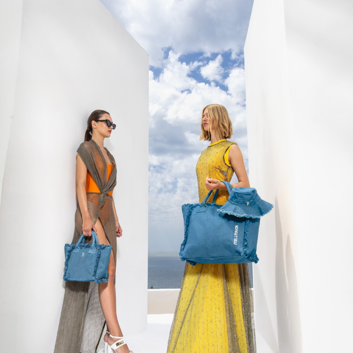 Τσάντα Θαλάσσης (26X16X24) Feel Touch Caribbean Denim Home Τσάντες Spitishop