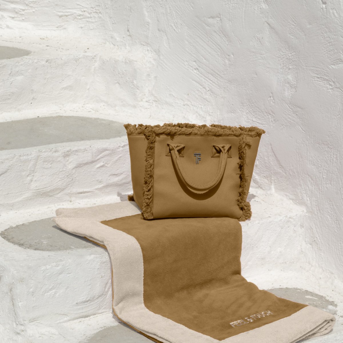 Τσάντα Θαλάσσης (26X16X24) Feel Touch Caribbean Mocca Home Τσάντες Spitishop