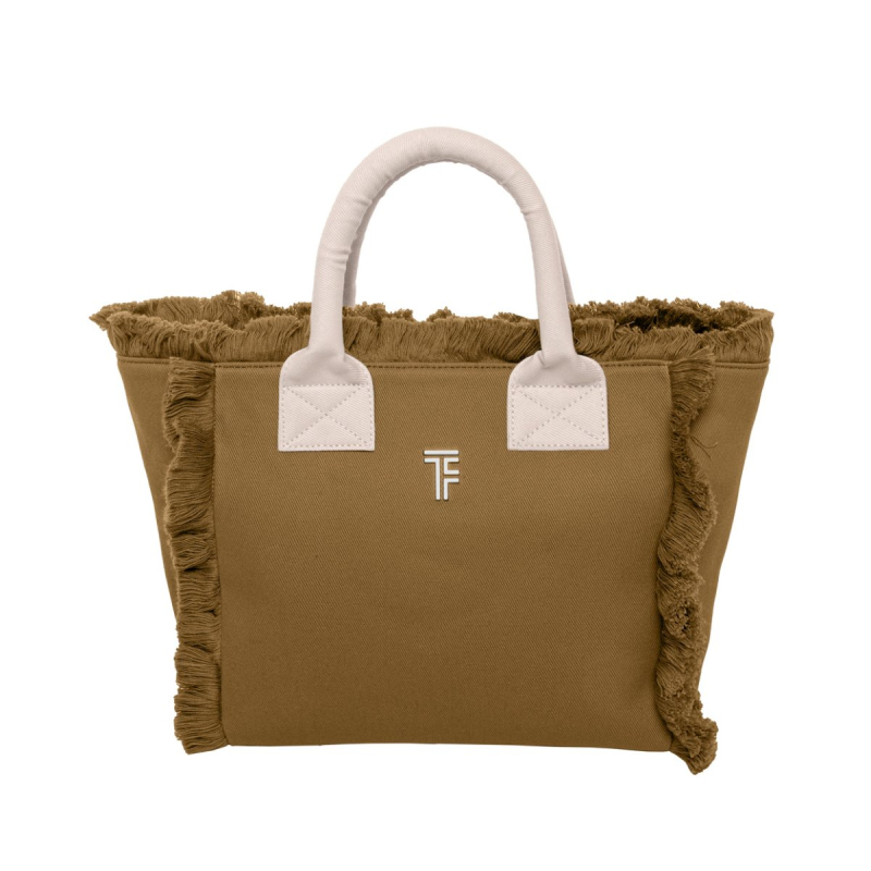 Τσάντα Θαλάσσης (26x16x24) Feel & Touch Caribbean Mocca/Ammos