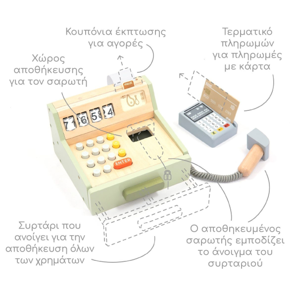 Ξύλινο Παιχνίδι Ρόλων UMU Ταμειακή 1343