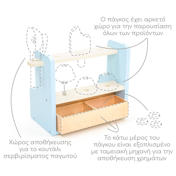 Ξύλινο Παιχνίδι Ρόλων UMU Παγωτατζίδικο 1366
