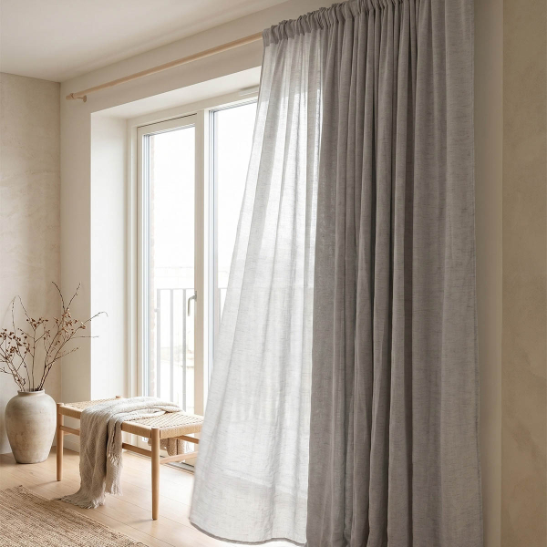 Κουρτίνα (140x270) Με Τρέσα Easy Home Harmonica Grey