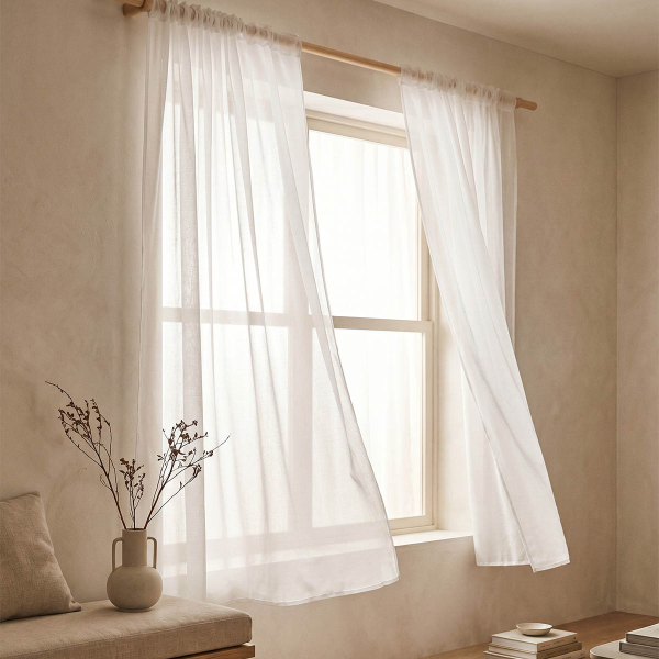 Κουρτίνα Παραθύρου (140x140) Με Τρέσα Easy Home Marimba White