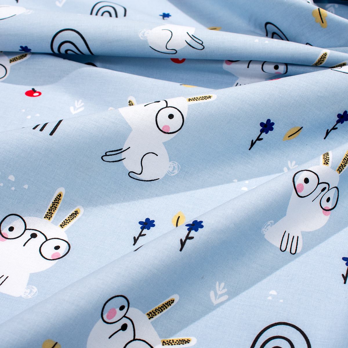 Παπλωματοθήκη Κούνιας (120X160) Dimcol Rabbit Garden 584 Sky Blue Home Βρεφικά Προίκα Μωρού Παπλωματοθήκες Βρεφικές Spitishop