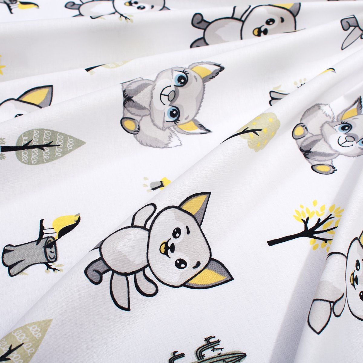 Παπλωματοθήκη Κούνιας (120X160) Dimcol Baby Foxes 595 White - Grey Home Βρεφικά Προίκα Μωρού Παπλωματοθήκες Βρεφικές Spitishop