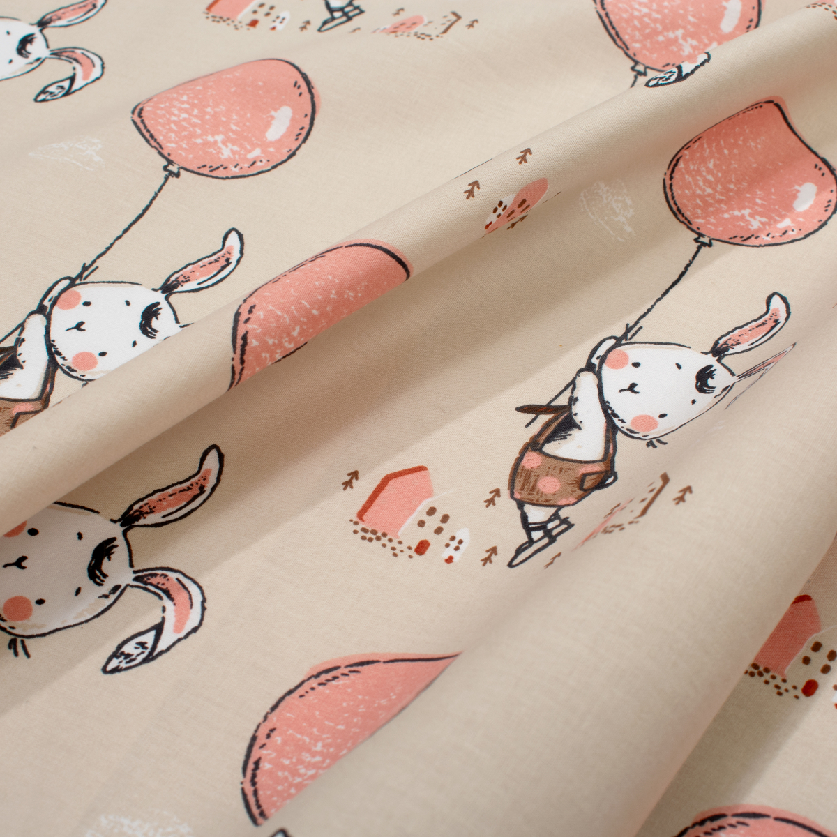 Παπλωματοθήκη Κούνιας (120X160) Dimcol Floating Bunny 714 Beige - Salmon Home Βρεφικά Προίκα Μωρού Παπλωματοθήκες Βρεφικές Spitishop