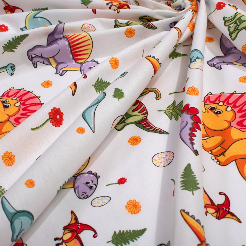 Πάνα Χασέ (80x80) Dimcol Dinosaur 520 White - Orange