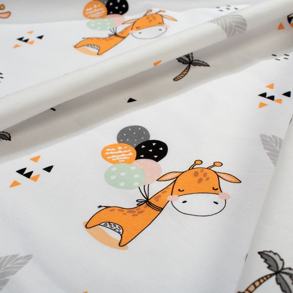 Σεντόνι Κούνιας Με Λάστιχο (70x140+15) Dimcol Giraffe 599 White - Orange