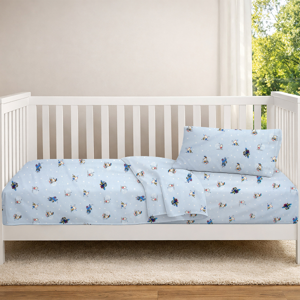 Σεντόνια Κούνιας (Σετ) Dimcol Bear's Playtime 591 Sky Blue