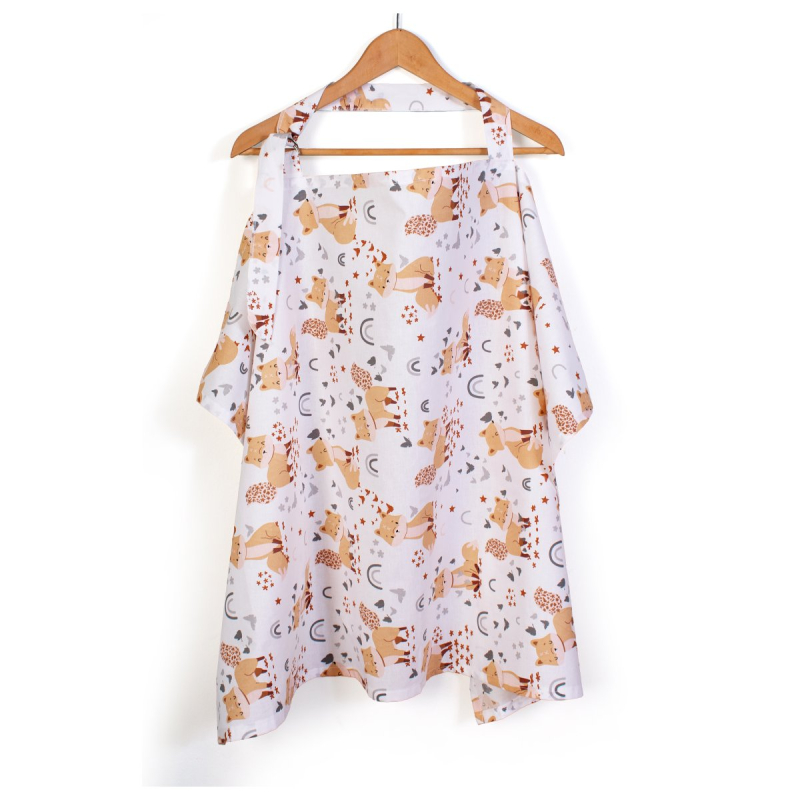 Κάλυμμα Θηλασμού Dimcol Cute Fox 02 White - Beige