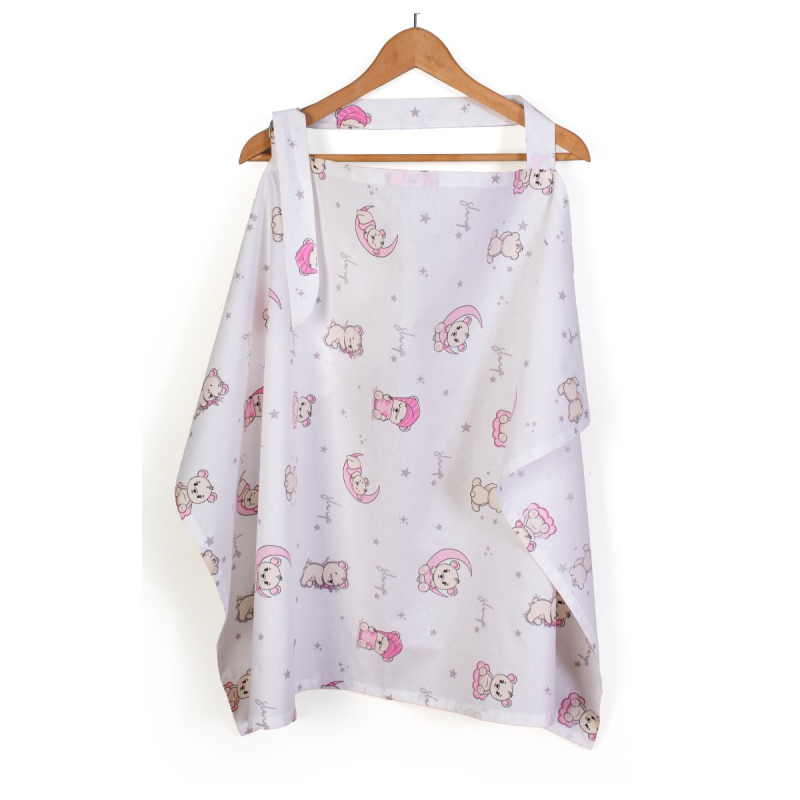 Κάλυμμα Θηλασμού Dimcol Bear's Nest 04 White - Pink