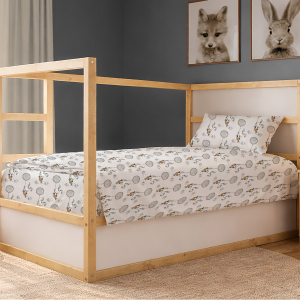 Σεντόνια Μονά (Σετ 3τμχ) Dimcol Floating Bunny 715 Grey