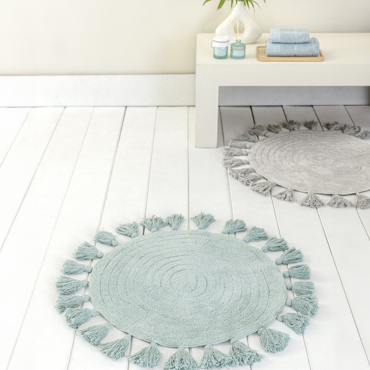 Πατάκι Μπάνιου (Φ60) Nima Serra Grey Home Μπάνιο Πατάκια Spitishop