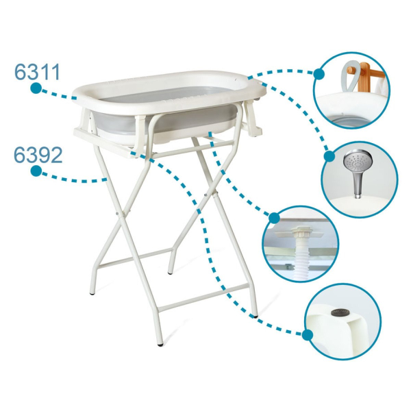 Πτυσσόμενο Μπανάκι Μωρού Kiokids White 6311