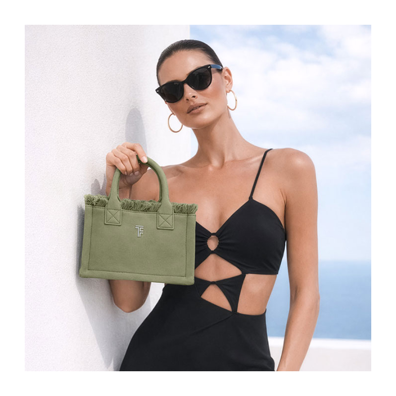 Τσάντα Θαλάσσης (20x9x14) Feel & Touch Caribbean Khaki Mini