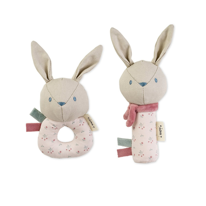 Κουδουνίστρες (Σετ 2τμχ) Saro Cotton Bunnies Blossom 21342