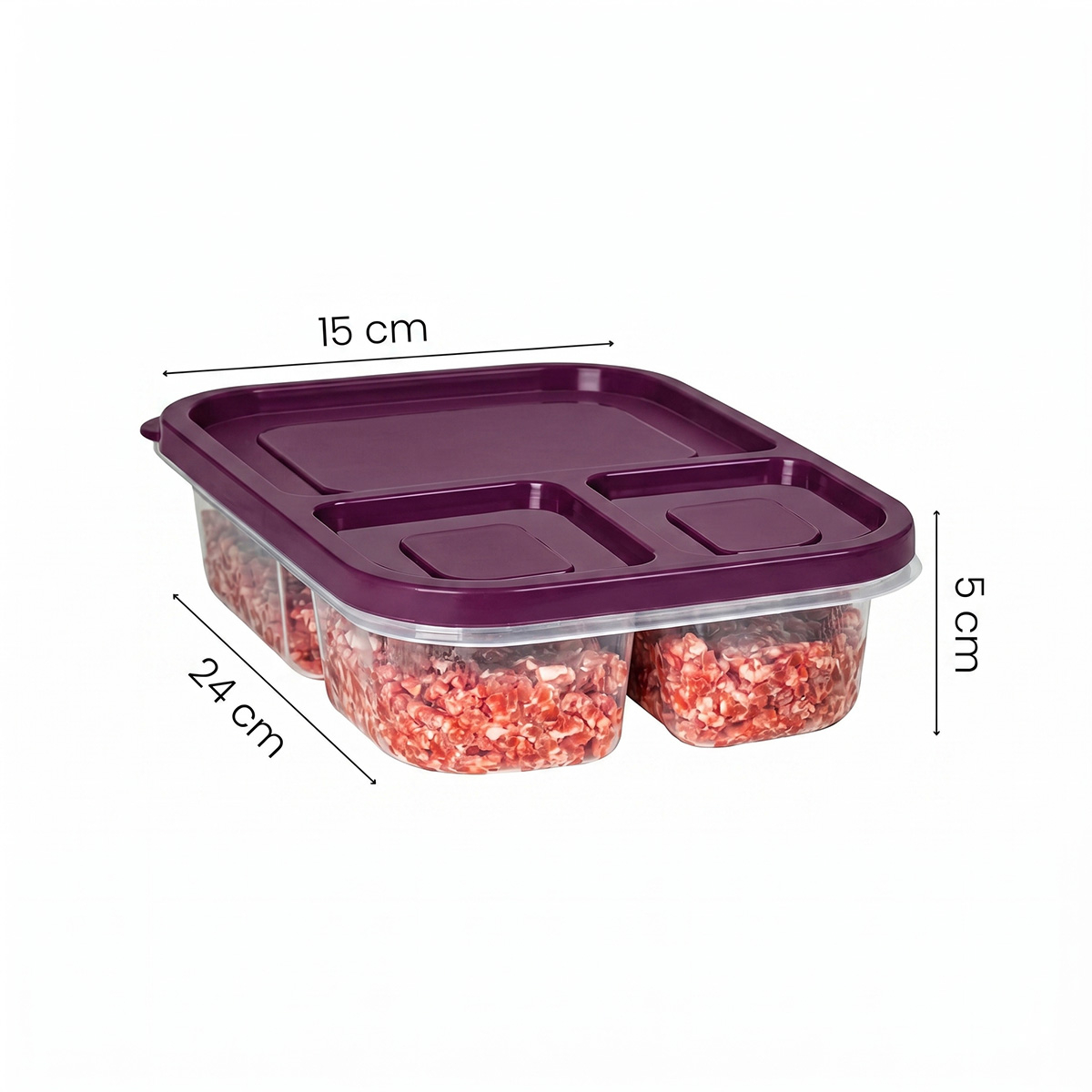 Φαγητοδοχεία με Χωρίσματα (Σετ 4Τμχ) A-G 964Frm1201 Purple Home Οργάνωση & Αποθήκευση Κουζίνας Spitishop