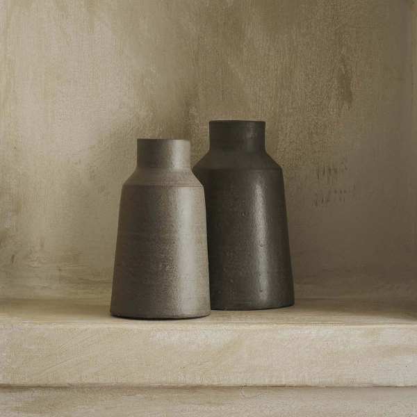 Διακοσμητικό Βάζο (Φ13x23) Gofis Home Livana Dark Grey 168/15