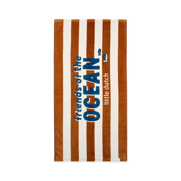 Παιδική Πετσέτα Θαλάσσης (60x120) Little Dutch Ocean World Brown Stripe