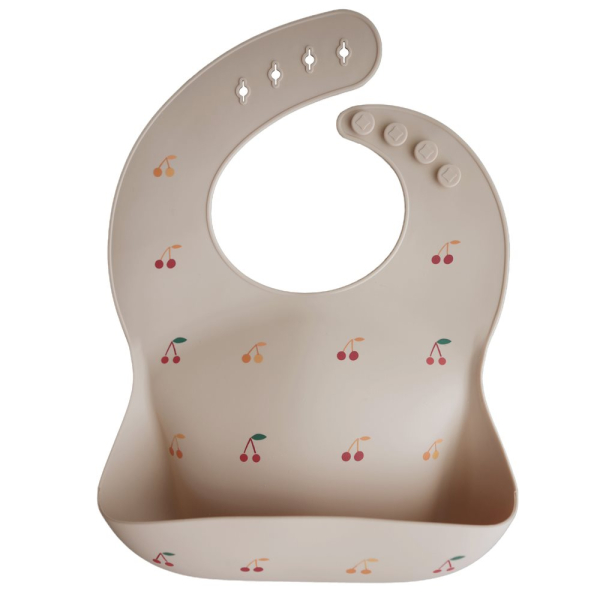 Σαλιάρα Σιλικόνης 6+ Μηνών (24.1x28) Mushie Cherries 66-2500033