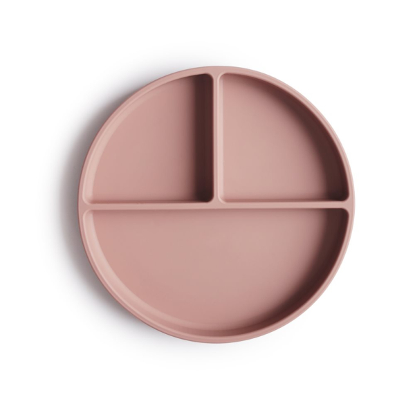 Πιάτο Σιλικόνης (Φ18.5) Με Χωρίσματα Mushie Blush 66-2320019