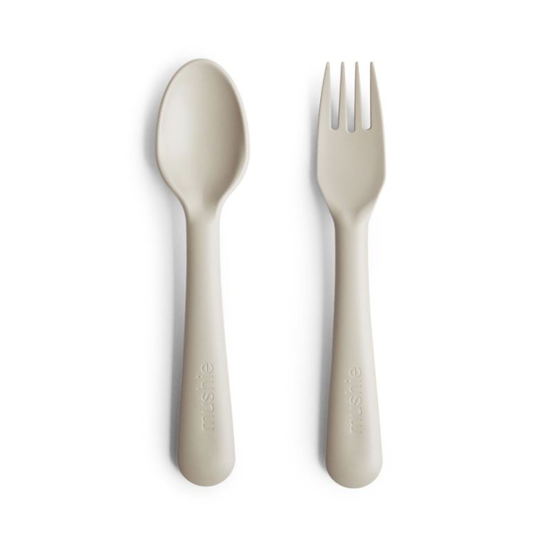Κουτάλι + Πιρούνι (Σετ) Mushie Ivory 66-2380094