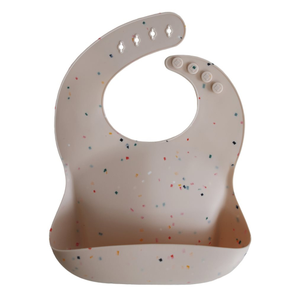 Σαλιάρα Σιλικόνης 6+ Μηνών (24.1x28) Mushie Vanilla Confetti 66-2500248