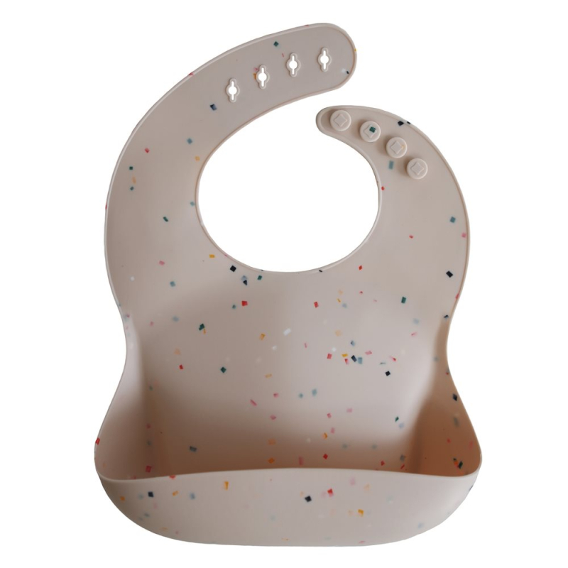 Σαλιάρα Σιλικόνης 6+ Μηνών (24.1x28) Mushie Vanilla Confetti 66-2500248