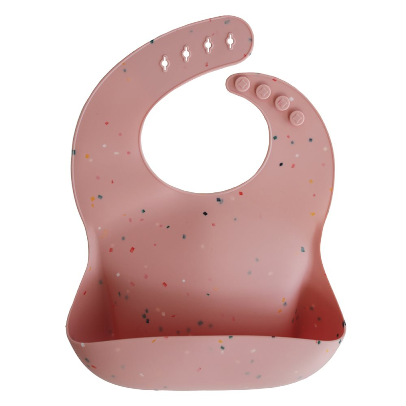 Σαλιάρα Σιλικόνης 6+ Μηνών (24.1x28) Mushie Powder Pink Confetti 66-2500249
