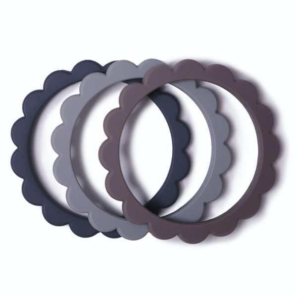 Μασητικά (Σετ 3τμχ) Mushie Dove Gray/Steel/Stone 66-2600279