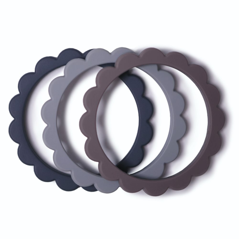 Μασητικά (Σετ 3τμχ) Mushie Dove Gray/Steel/Stone 66-2600279