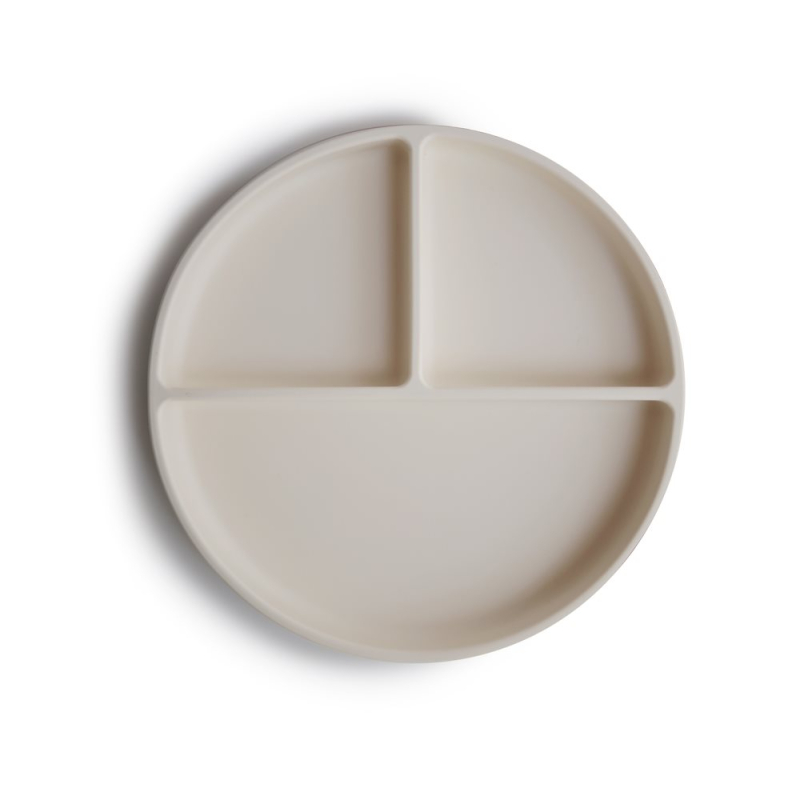 Πιάτο Σιλικόνης (Φ18.5) Με Χωρίσματα Mushie Ivory 66-2320094