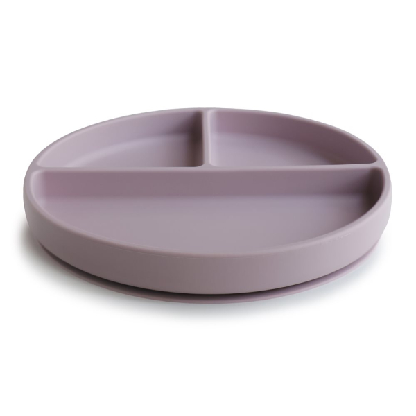 Πιάτο Σιλικόνης (Φ18.5) Με Χωρίσματα Mushie Soft Lilac 66-2320442