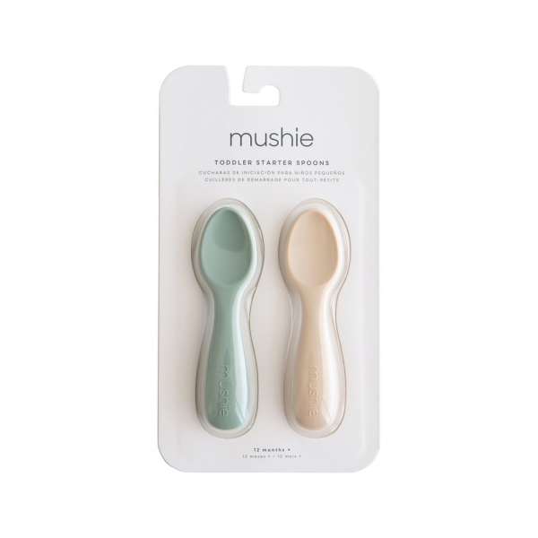 Κουτάλια Φαγητού (Σετ 2τμχ) Mushie Cambridge Blue/Shifting Sand 66-101351