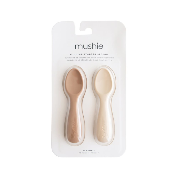 Κουτάλια Φαγητού (Σετ 2τμχ) Mushie Natural/Shifting Sand 66-101353