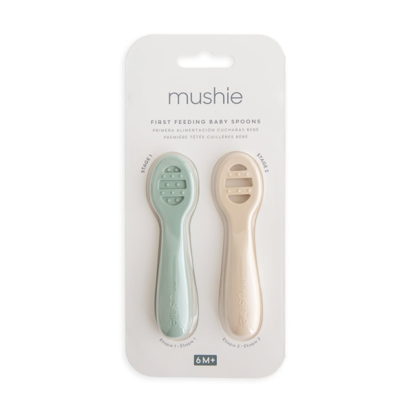 Κουτάλια Φαγητού (Σετ 2τμχ) Mushie Cambridge Blue/Shifting Sand 66-101627