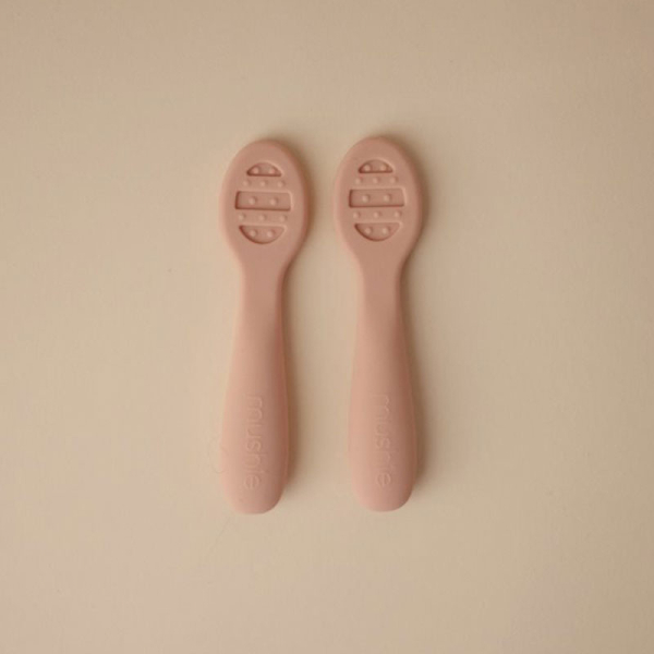 Κουτάλια Φαγητού (Σετ 2τμχ) Mushie Blush/Shifting Sand 66-101628