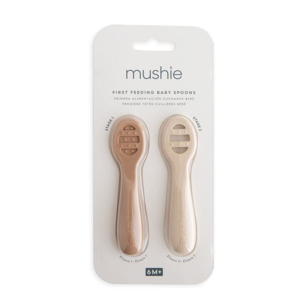 Κουτάλια Φαγητού (Σετ 2τμχ) Mushie Natural/Shifting Sand 66-101629