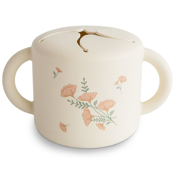 Κυπελάκι Για Σνακ 400ml Mushie Pink Flowers 66-101739