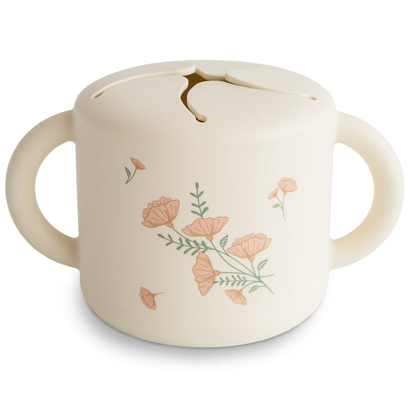 Κυπελάκι Για Σνακ 400ml Mushie Pink Flowers 66-101739