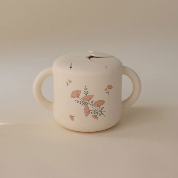 Κυπελάκι Για Σνακ 400ml Mushie Pink Flowers 66-101739